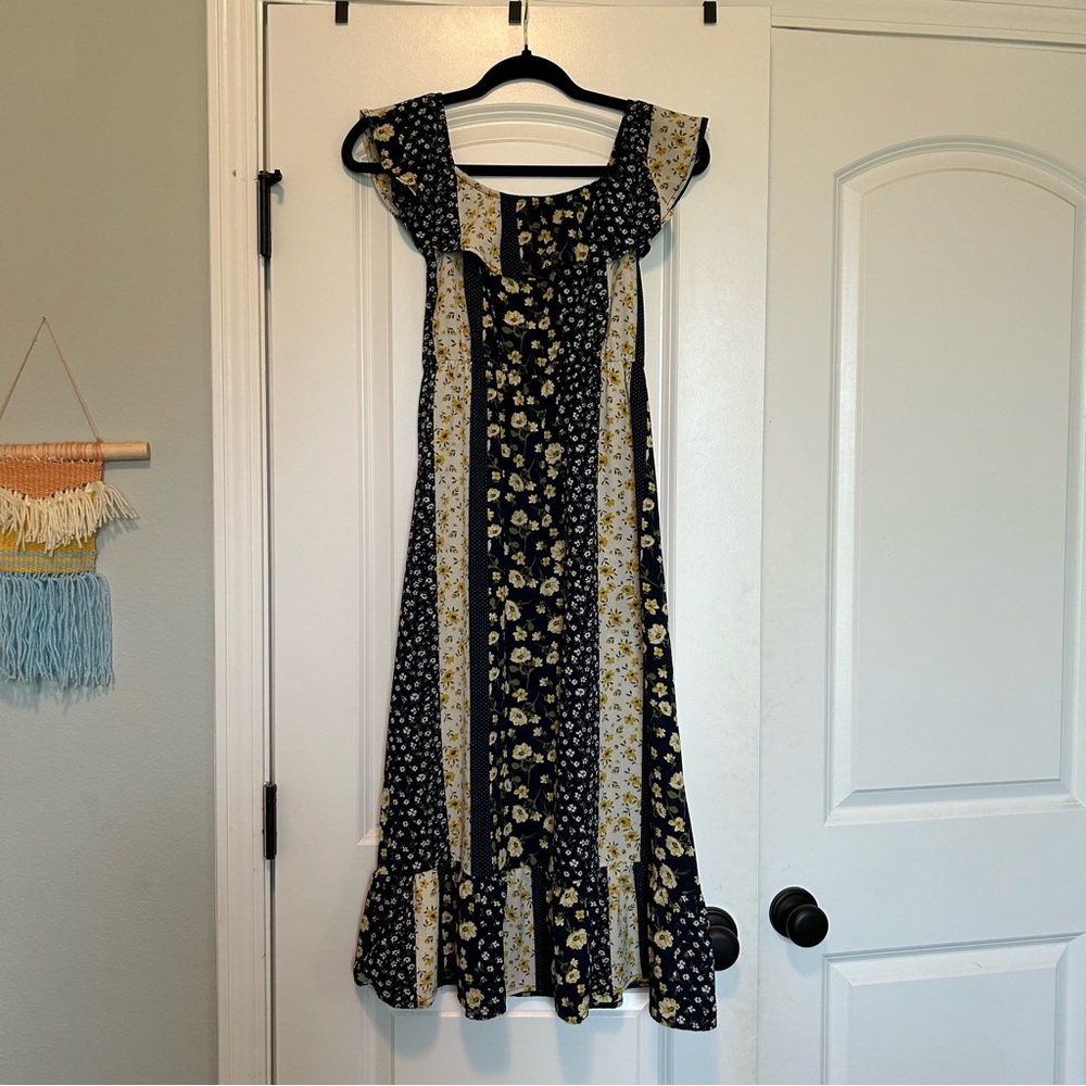 Girls multi pattern floral dress
